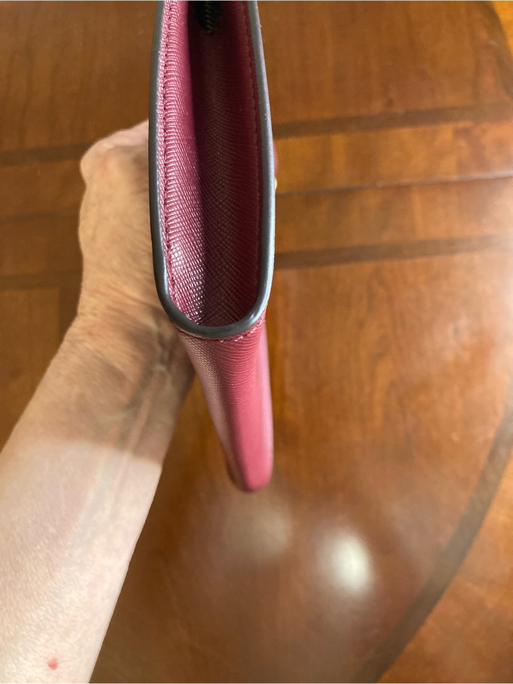 Kate Spade New York Staci Top-Zip Medium Wristlet Pouch Burgundy/Wine Red EUC - Picture 9 of 16
